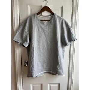 Current/Elliott The Short Sleeve Stadium Sweatshirt Distressed Gray Oversized M